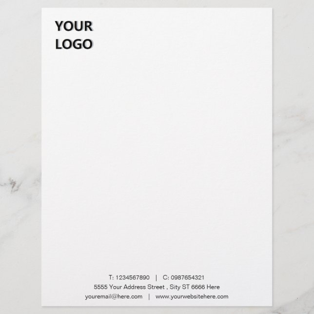Personalized Custom Business Letterhead Template (Front)