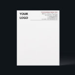 Personalized Custom Business Letterhead Template<br><div class="desc">Custom Fonts / and Colors - Design Your Own Simple Personalized Business Letterhead with Logo - Add Your Logo - Image - Photo or QR Code / Name - Company / Contact Information / More - Choose / add your favorite text fonts / size / colors ! Resize and move...</div>