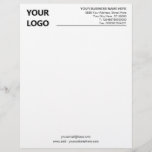 Personalized Custom Business Letterhead with Logo<br><div class="desc">Custom Font and Colors - Simple Personalized Black and White Business Letterhead with Logo - Add Your Logo - Image or QR Code - photo / Business Name - Company / Address - Contact Information / more - Resize and move or remove and add elements / image with Customization tool....</div>