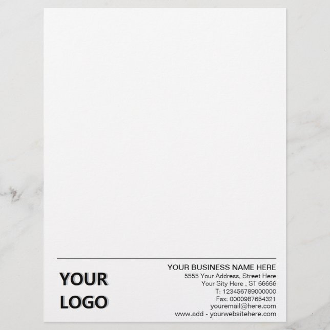 Personalized Custom Business Letterhead with Logo (Front)