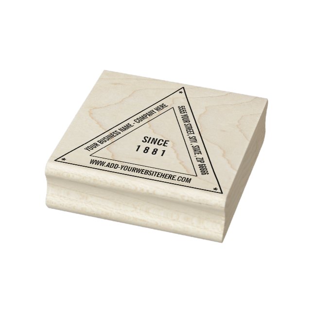 Personalized Custom Business Name Company Triangle Rubber Stamp (Stamp)