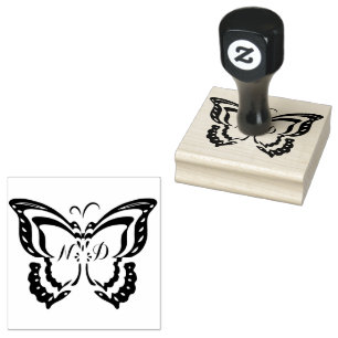 Personalized Custom Butterfly Rubber Stamp