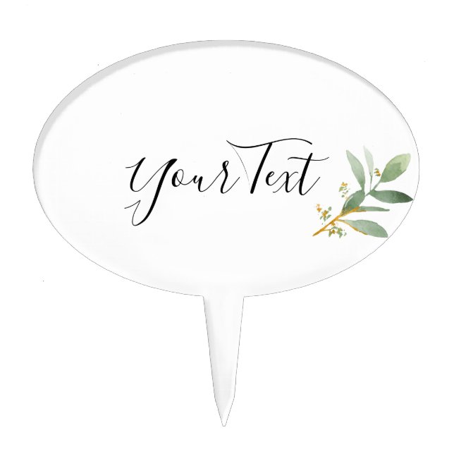 Personalized Custom Cake Topper botanical (Front)