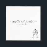 Personalized Custom Champagne Toast Napkins<br><div class="desc">Hand-drawn champagne toast artwork personalized for your special occasion.</div>