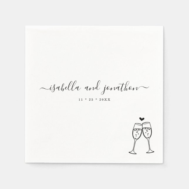 Personalized Custom Champagne Toast Napkins (Front)