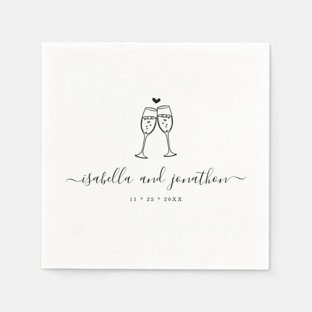 Personalized Custom Champagne Toast Napkins (Front)