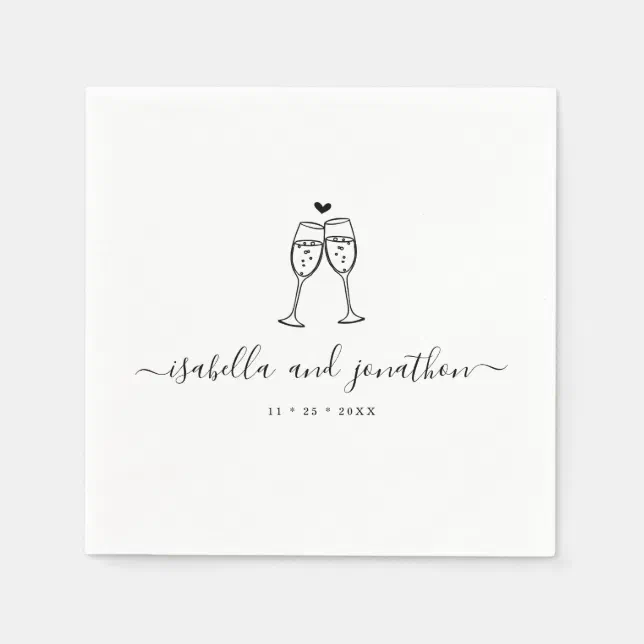 Personalized Custom Champagne Toast Napkins | Zazzle