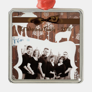 Personalized Custom Christmas Deer PHOTO Ornament