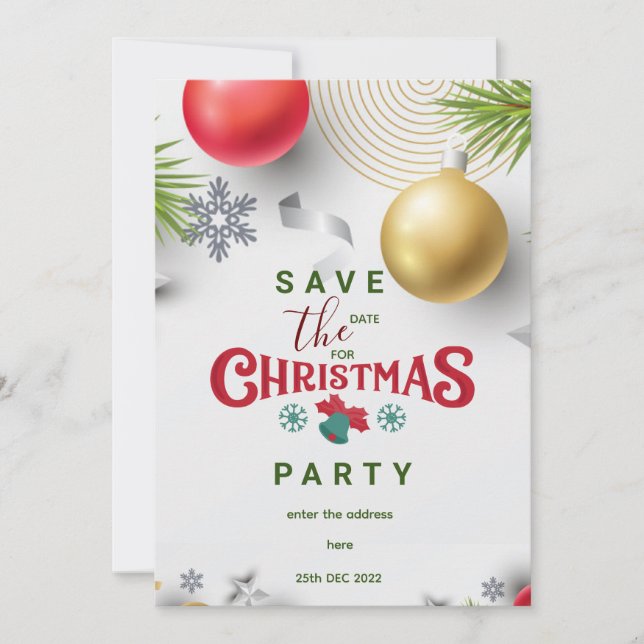 Personalized custom Christmas party save the date  Invitation (Front)