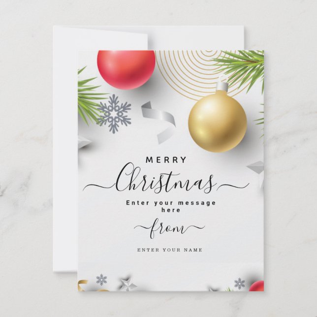 Personalized custom Christmass Holiday Card (Front)