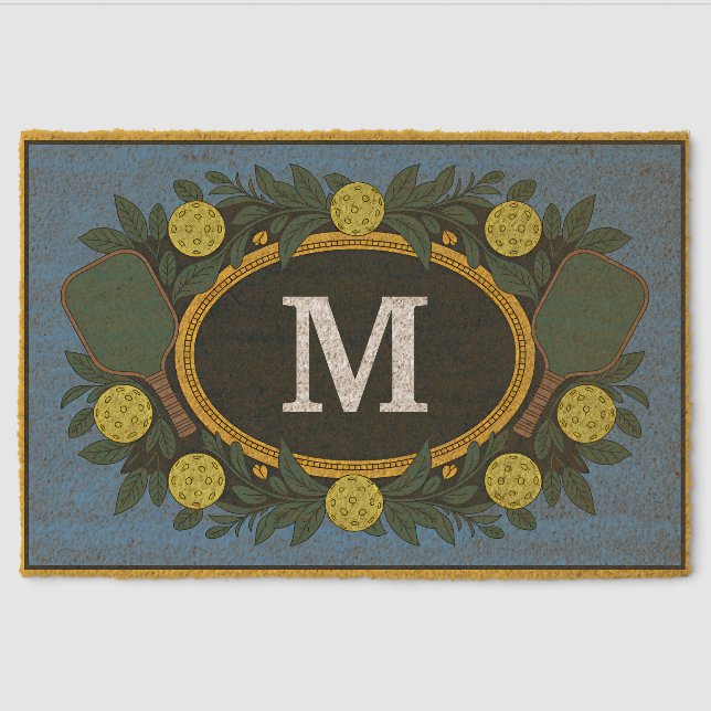 Personalized Custom Classic Oval Family Fiber Doormat (Front)