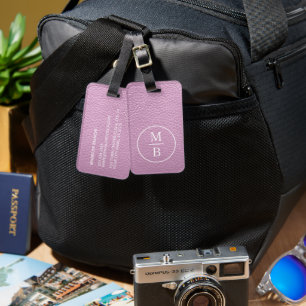 Personalized Custom Classy Pink Leather Look Luggage Tag
