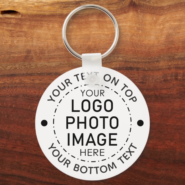 Personalized Custom Color 1-2 Photos Logo Images Keychain (Back)