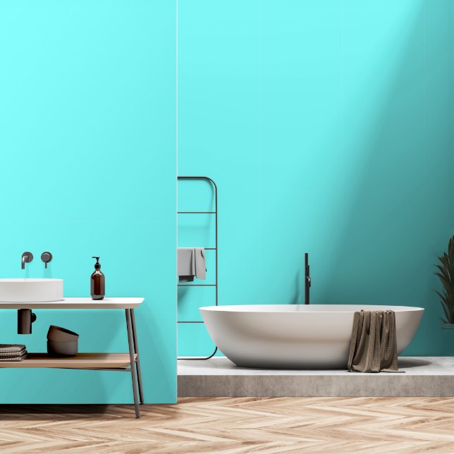 Personalized Custom Color Design Your Own Teal Wallpaper (Bathroom)