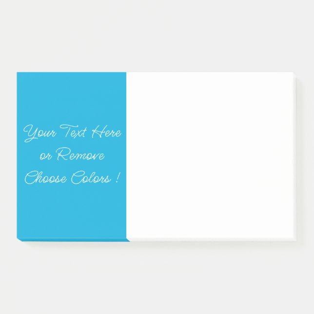 Personalized Custom Color Text Blue Post-it® Notes (Front)
