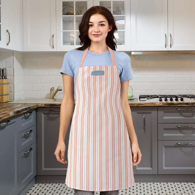 Personalized Custom Colors Rustic Country Stripes Apron (Creator Uploaded)