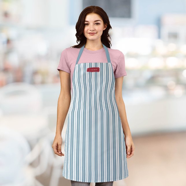 Personalized Custom Colors Rustic Country Stripes Apron (Creator Uploaded)