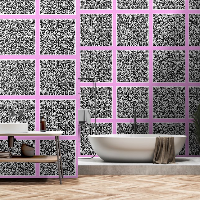 Personalized Custom Colors Your Own Design QR Code Wallpaper (Bathroom)