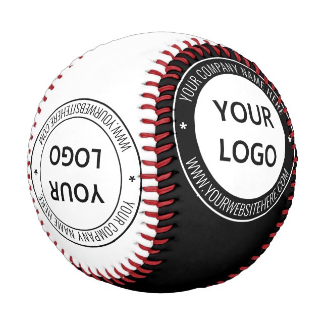 Personalized Custom Company Logo and Text Baseball (Angled)