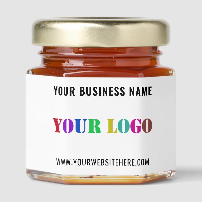 Personalized Custom Company Logo and Text Template Honey Jar Favors (Front)
