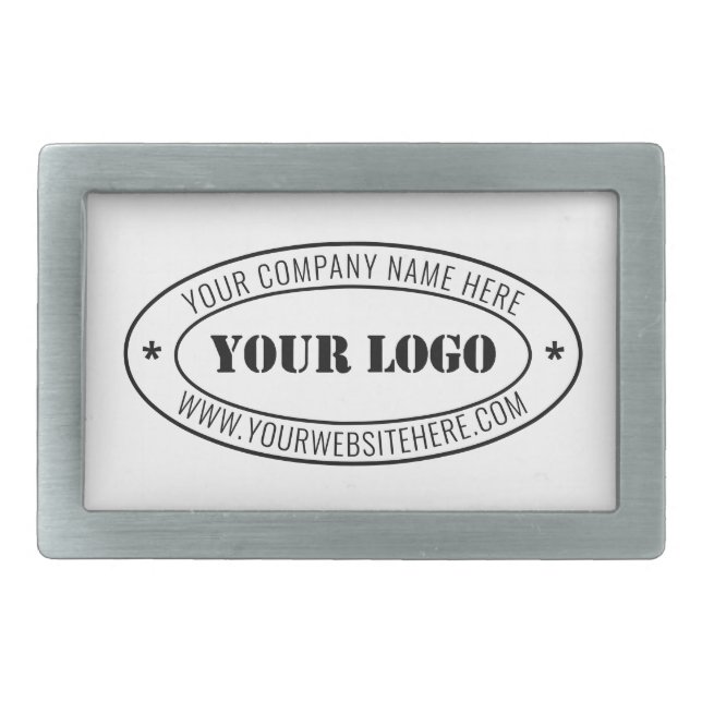 Personalized Custom Company Logo Text Belt Buckle (Front)