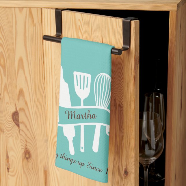 Personalized custom cook's kitchen towel (Thirds Fold)