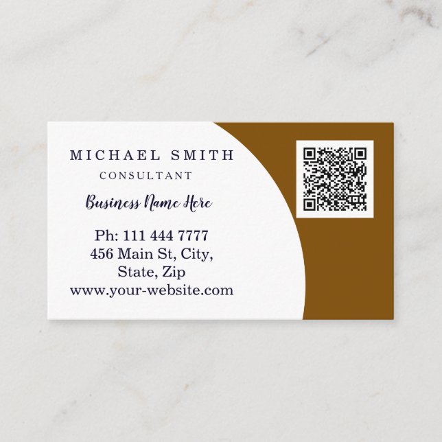 Personalized Custom Corporate QR Code Logo Busines Business Card (Front)