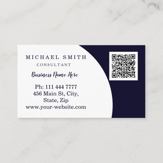 Personalized Custom Corporate QR Code Logo Busines Business Card (Front)