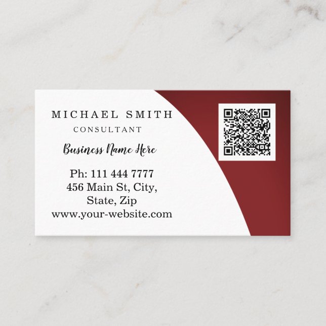 Personalized Custom Corporate QR Code Logo Business Card (Front)
