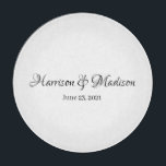 Personalized Custom Couple Name and Date Wedding Cutting Board<br><div class="desc">Personalized Script Custom Couple Name and Date Wedding Glass Cutting Board.
Elegant,  classic,  minimalist design.
Black and white</div>