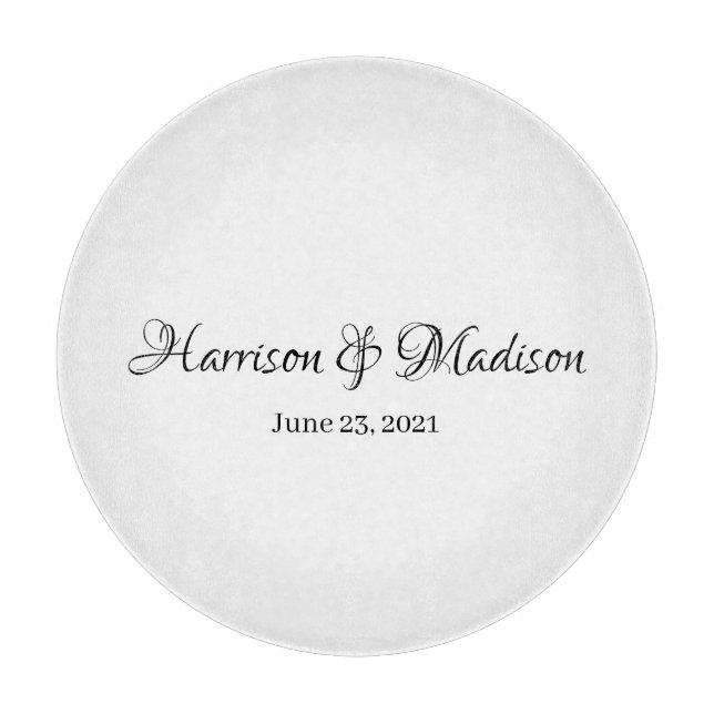 Personalized Custom Couple Name and Date Wedding Cutting Board (Front)