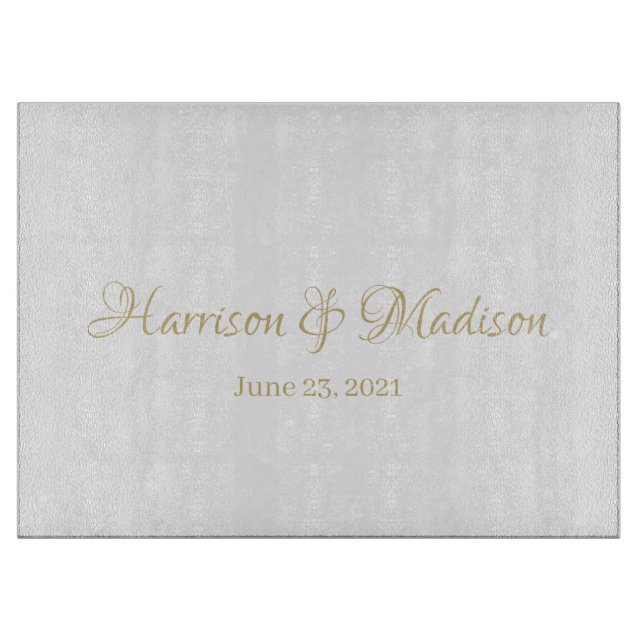 Personalized Custom Couple Name and Date Wedding Cutting Board (Front)