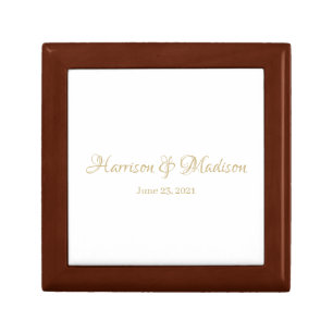 Personalized Custom Couple Name and Date Wedding Gift Box