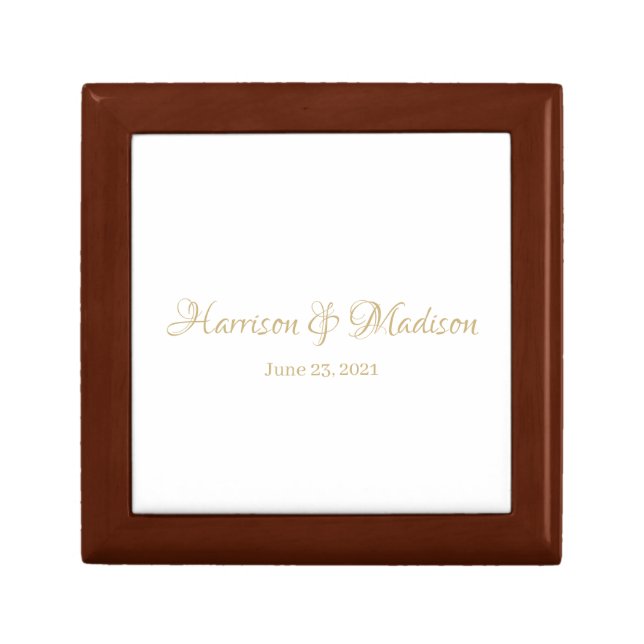 Personalized Custom Couple Name and Date Wedding Gift Box (Front)