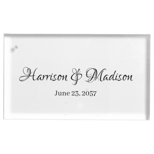 Personalized Custom Couple Name and Date Wedding Place Card Holder