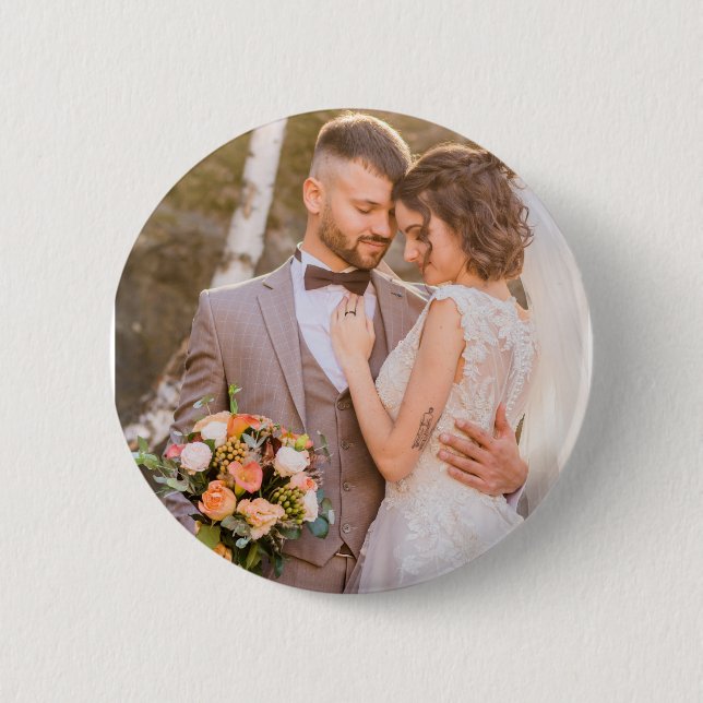 Personalized Custom Couple Photo Button (Front)