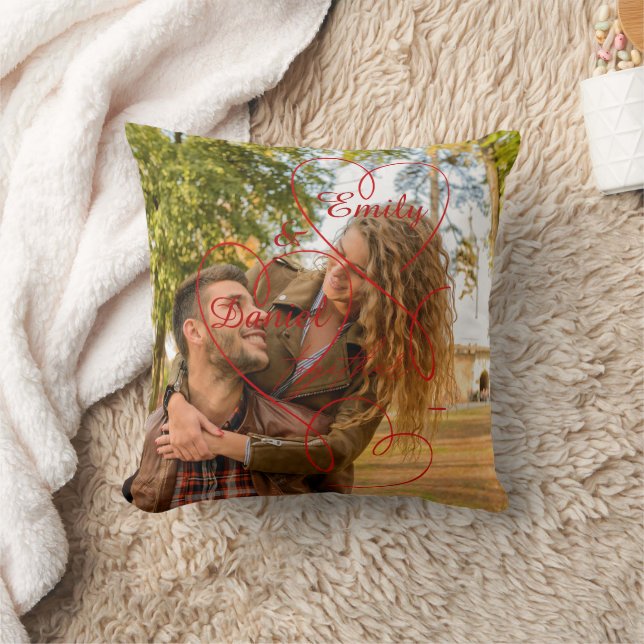 Personalized,Custom Couple Pillow | Photo & Names  (Blanket)