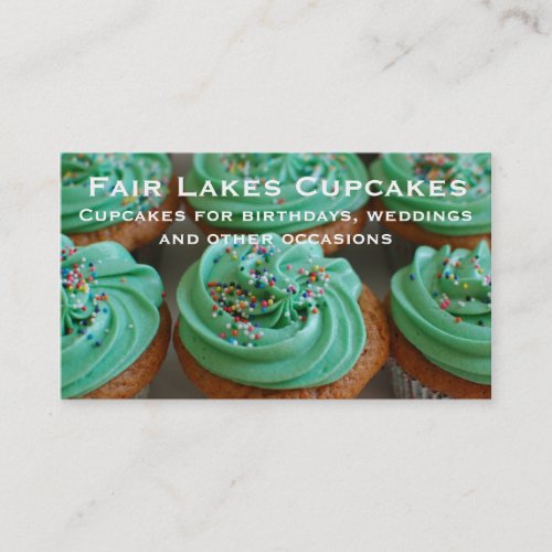 Personalized Custom Cupcakes Photo Business Card