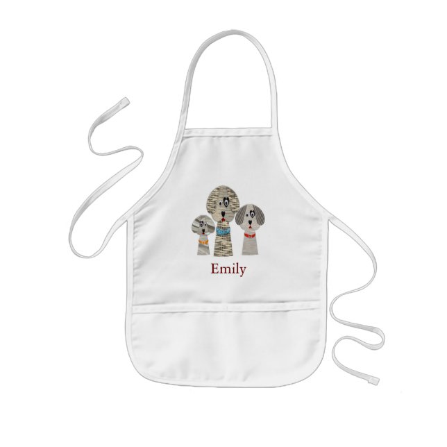 Personalized Custom Cute Animal Puppy Kid Kids' Apron (Front)