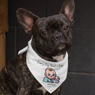Personalized custom cute baby and dog bandana