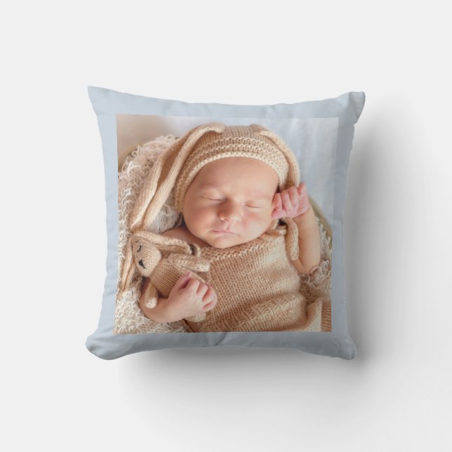Personalized Custom Cute Baby Photo Throw Pillow (Front)
