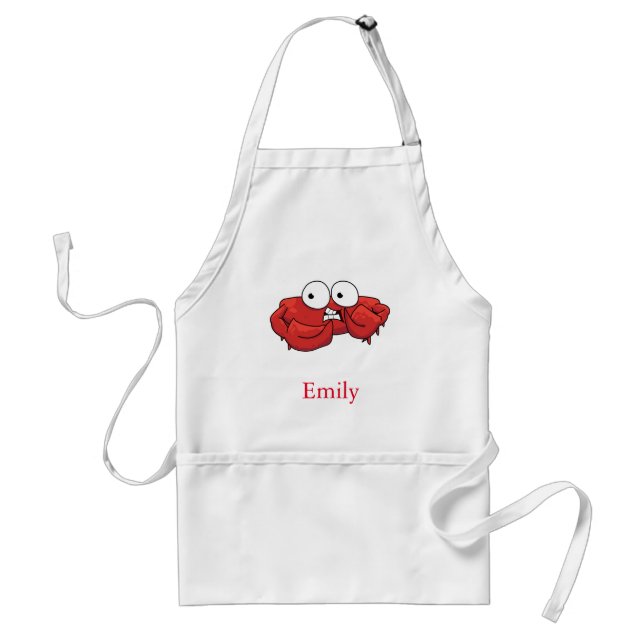 Personalized Custom Cute Crab Adult Apron (Front)