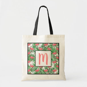 Personalized Custom Cute Tropical Pink Flamingo Tote Bag