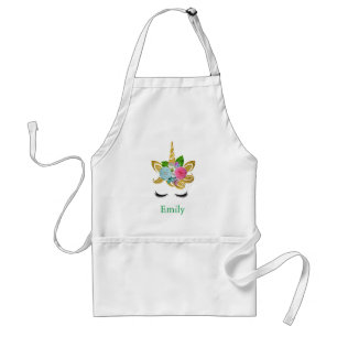 Personalized Custom Cute unicorn with Pony Adult Apron