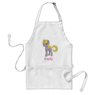 Personalized Custom Cute unicorn with Pony Adult Apron