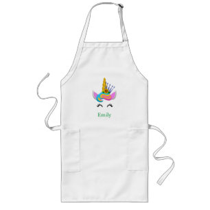 Personalized Custom Cute unicorn with Pony Long Apron