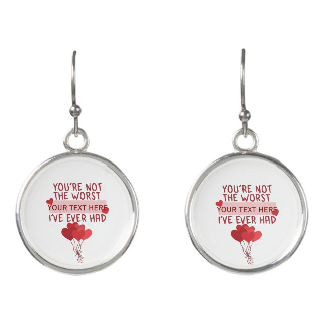 Personalized Custom Cute Valentines Day Earrings (Front)