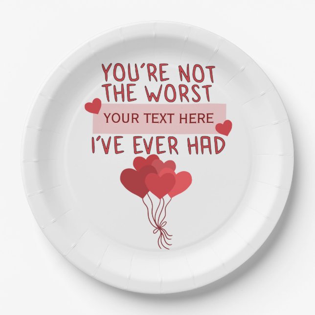 Personalized Custom Cute Valentines Day Paper Plates (Front)