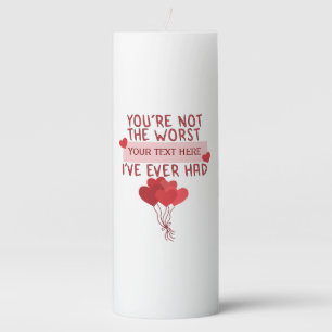 Personalized Custom Cute Valentines Day Pillar Candle