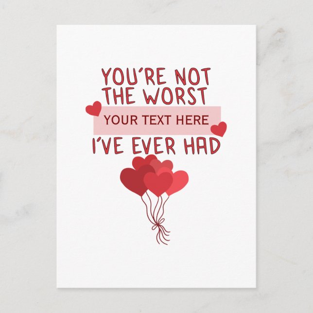 Personalized Custom Cute Valentines Day Postcard (Front)